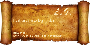 Latosinszky Ida névjegykártya